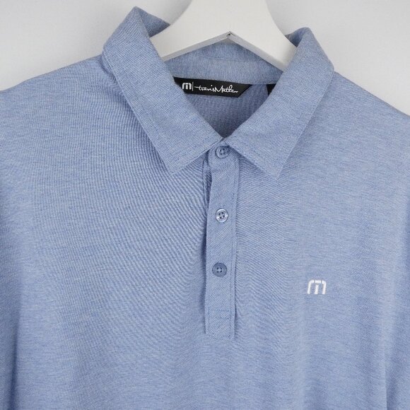 Travis Mathew Polo Golf Shirt Short Sleeve Mens Large Blue Pima Cotton Collared - Picture 3 of 15